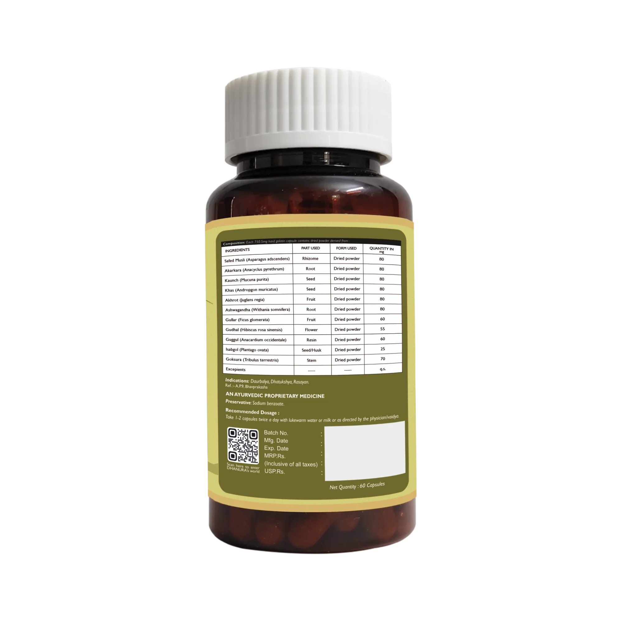 Paurush Samvardhak 60 Caps | Ayurvedic Vitality & Strength Supplement